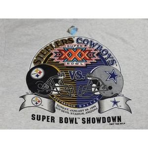 Superbowl XXX Steelers Cowboys Single Stitch DS NOS Vintage 90s 2XL USA NFL